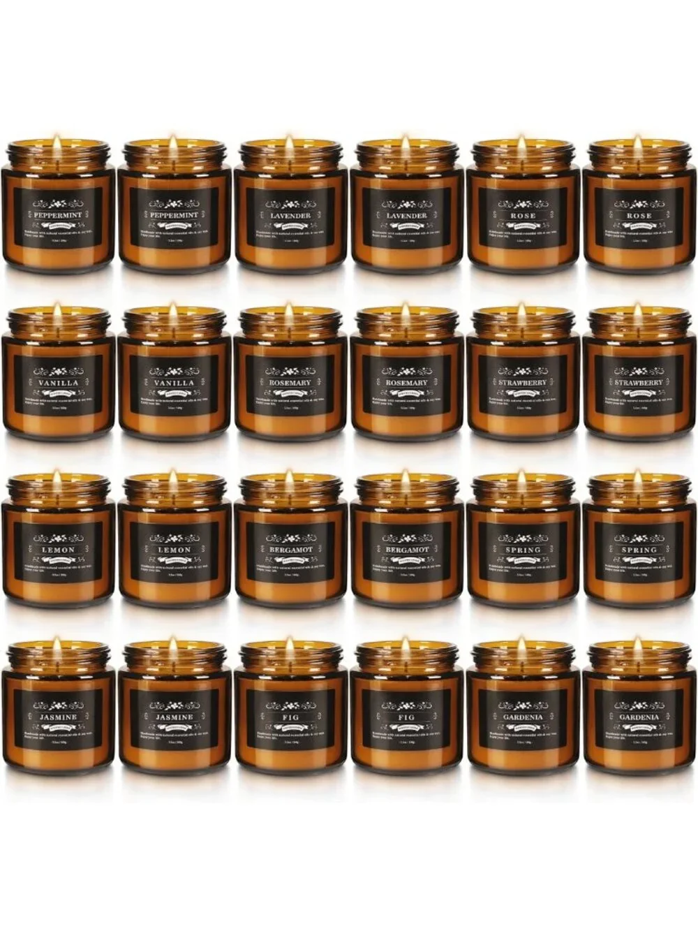 24 Pack Soy Wax Scented Candles - Aromatherapy, Essential Oil, Relaxation Gifts